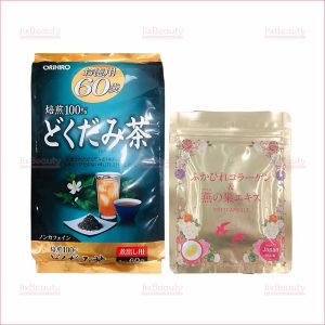 Bộ đôi viên Collagen tươi Pasode + trà diếp cá thải độc Orihiro 60 gói