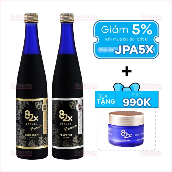 Bộ đôi nước uống Collagen và tinh chất nhau thai Placenta Mashiro 82x Sakura 500ml