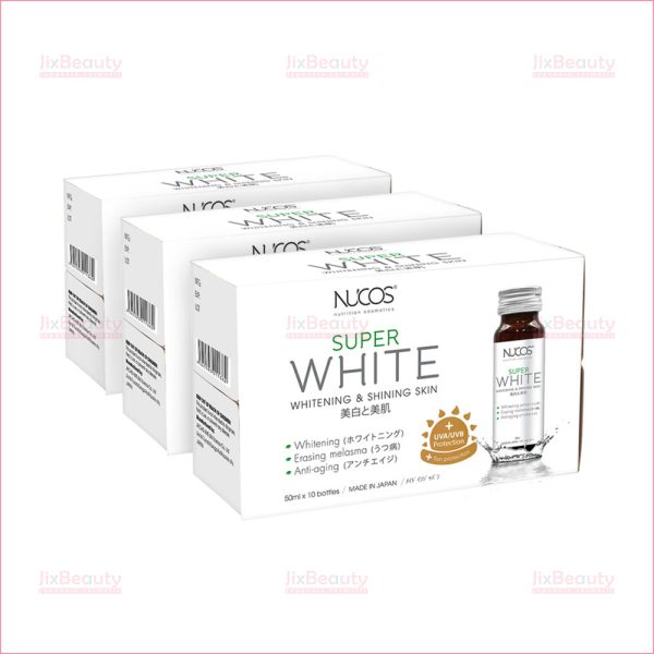 Combo 3 hộp Collagen trắng da, giảm nám Nucos Super White (Hộp 10 chai x 50ml)