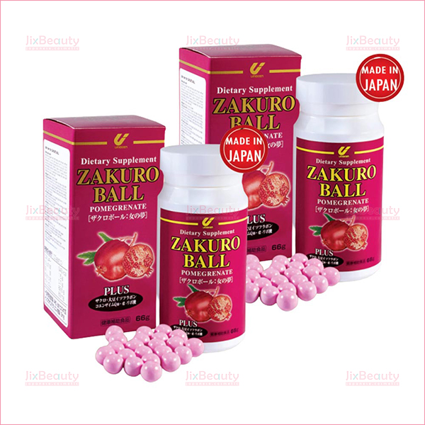 Combo 2 Viên uống đẹp da chống lão hóa Zakuro Ball Umeken Nhật Bản hộp 120 viên