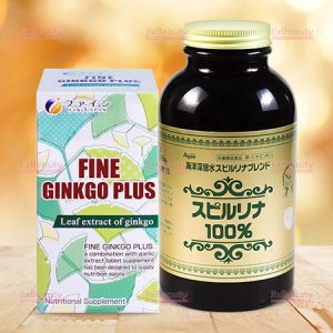 Bộ đôi trí nhớ minh mẫn Fine Ginkgo Plus 400 viên và tảo xoắn Spirulina 2200 viên