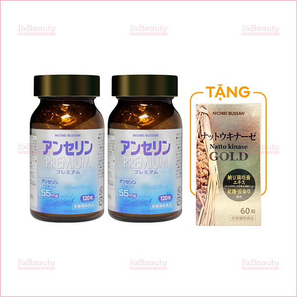 Combo 2 hộp viên uống hỗ trợ điều trị Gout Nichiei Bussan Anserine Premium hộp 120 viên