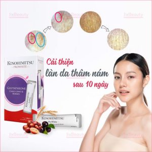 Bột uống tái tạo tế bào gốc, thải độc cơ thể Kinohimitsu Prowhite Nhật Bản hộp 30 gói