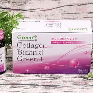 Nước uống Collagen Bidanki Green+ hàm lượng 12.000mg nội địa Nhật (Hộp 10 chai x 50ml)