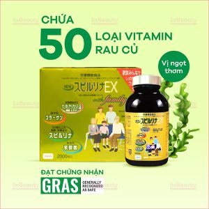 Tảo vàng cao cấp Spirulina EX hàng nội địa Nhật Bản hàng chính hãng hộp 2000 viên