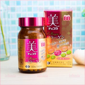 Viên uống đẹp da BB Chocola Collagen Eisai Lọ 120 viên nội địa Nhật Bản