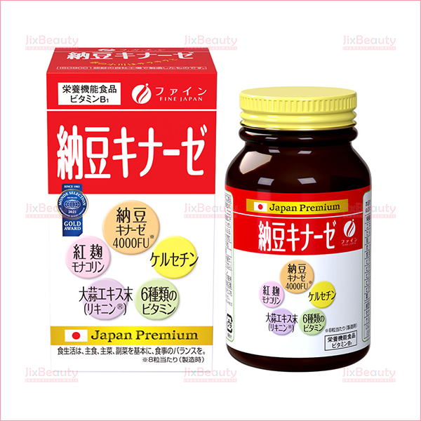 Viên uống hỗ trợ điều trị tai biến Fine Japan Nattokinase 4000FU nội địa Nhật hộp 240 viên