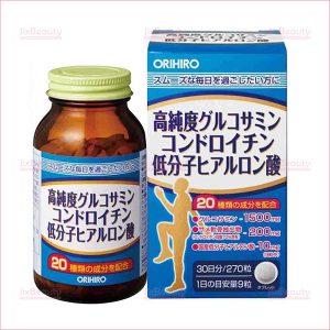 Viên uống bổ xương khớp Glucosamine Orihiro Hyaluronic Acid nội địa Nhật hộp 270 viên