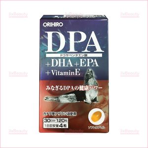 Viên uống bổ não DPA+DHA+EPA+Vitamin E Orihiro nội địa Nhật Bản hộp 120 viên